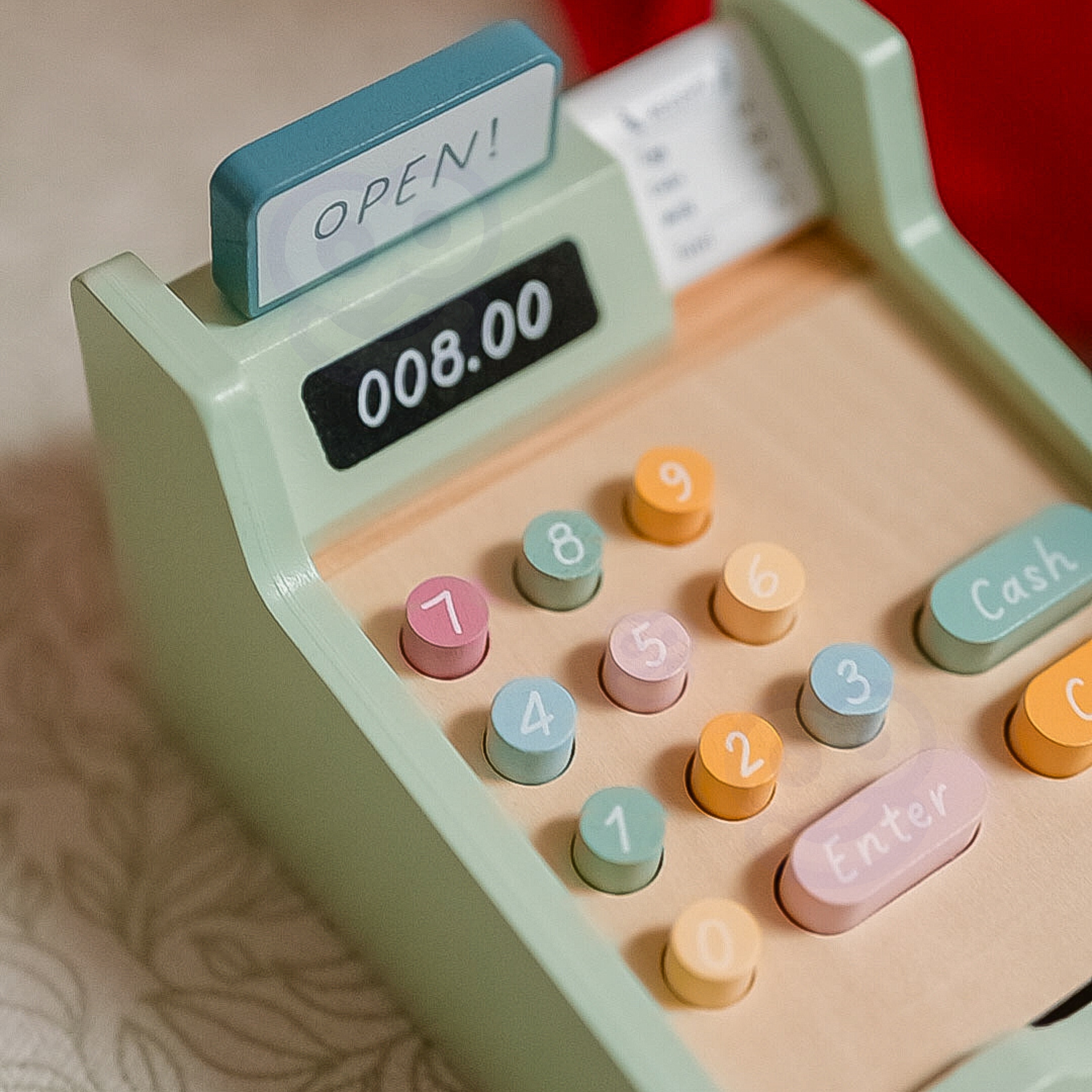 Drewniana kasa sklepowa edukacyjna z akcesoriami 23 el. fsc - 14 z 14