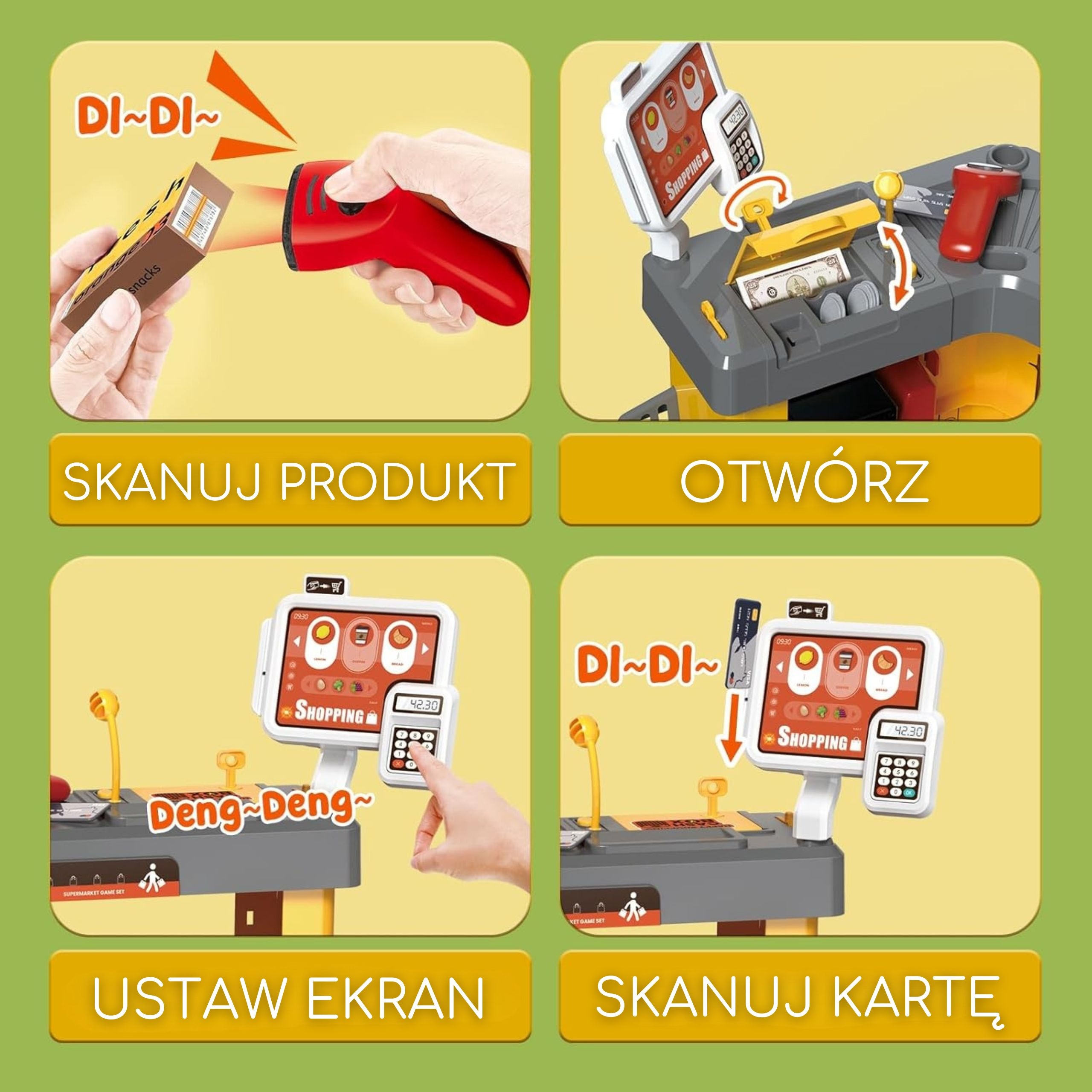 WOOPIE Interaktywny  Super Market dla Dzieci Akcesoria