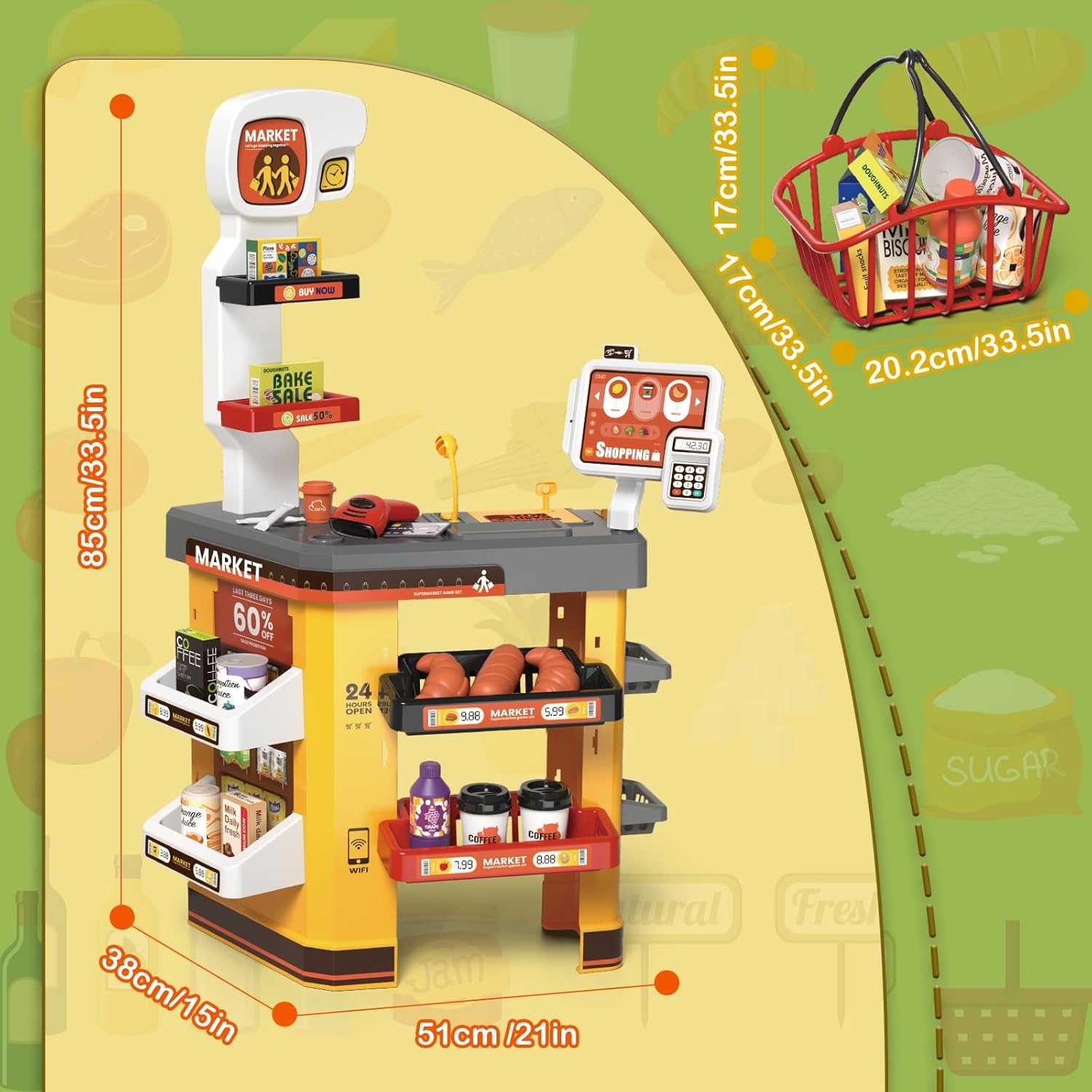 WOOPIE Interaktywny  Super Market dla Dzieci Akcesoria