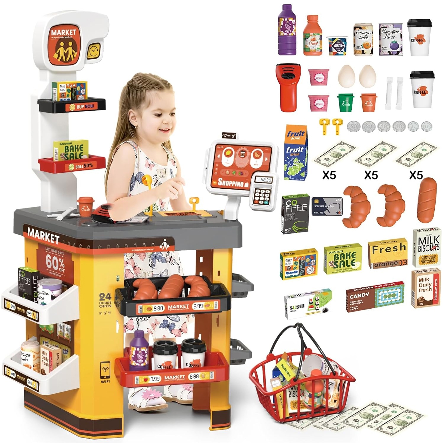 WOOPIE Interaktywny  Super Market dla Dzieci Akcesoria