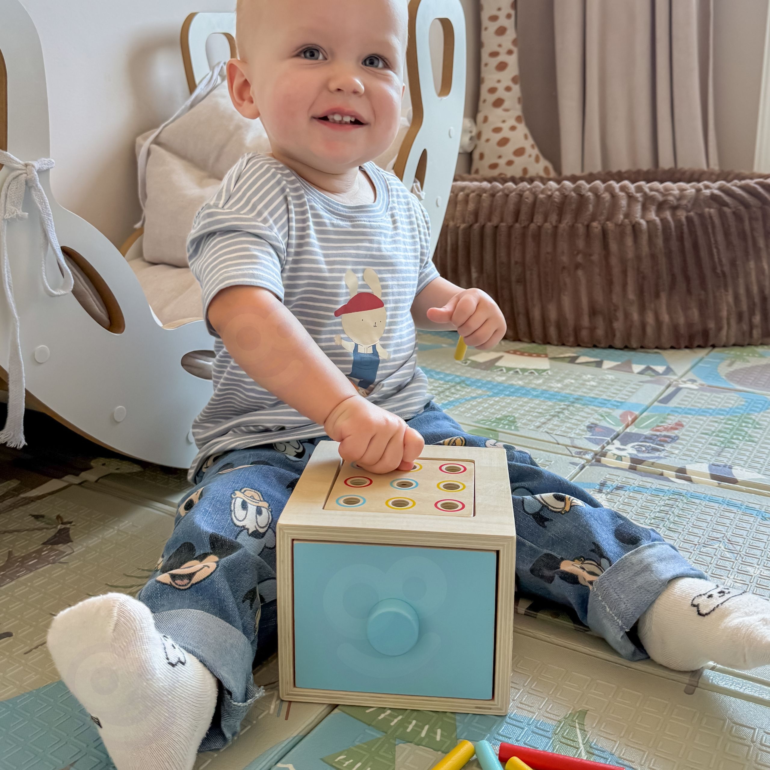 TOOKY TOY Box Pudełko XXL Montessori Edukacyjne 7w1 Sensoryczne 16-18 Mies.