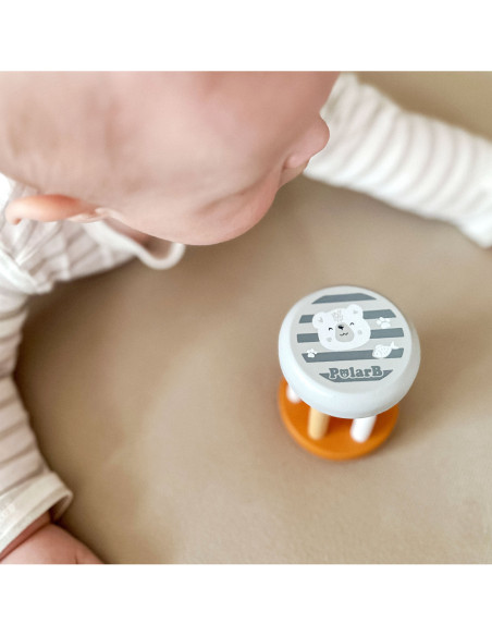 VIGA PolarB Drewniana Grzechotka Ze Zwierzątkiem