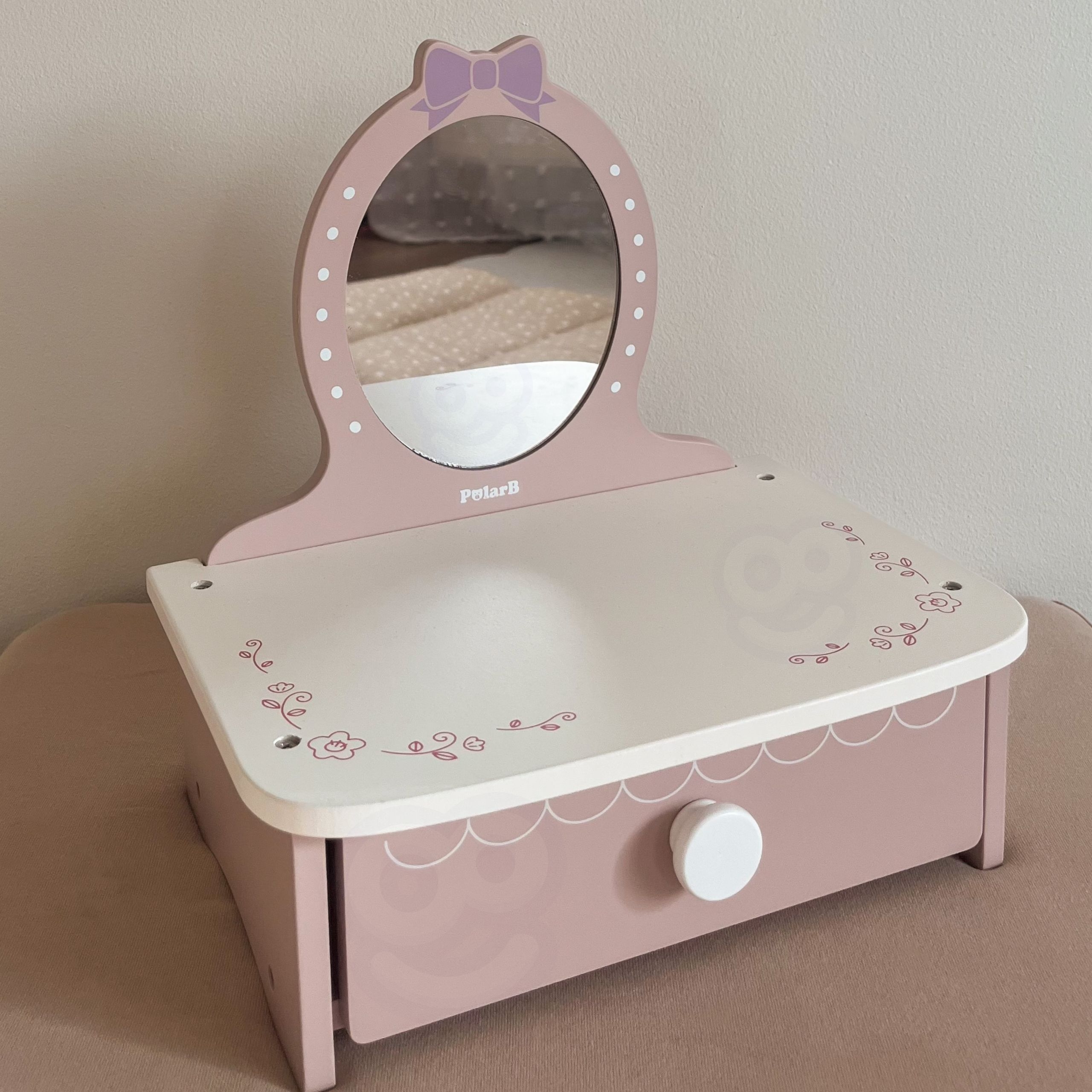 Drewniana toaletka z akcesoriami kącik małej księżniczki - 15 z 17