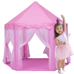 WOOPI Duży Namiot Pałac Dla Księżniczki Zasłolny Dziewczynki Duży Składany Bajkowy Domek Do Zabawy