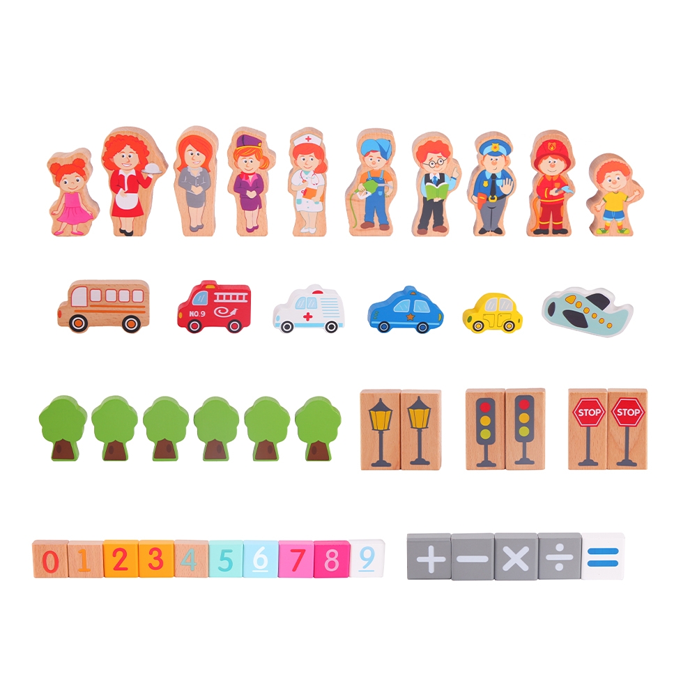 Drewniane klocki zbuduj miasto 120 elementów - 12 z 12