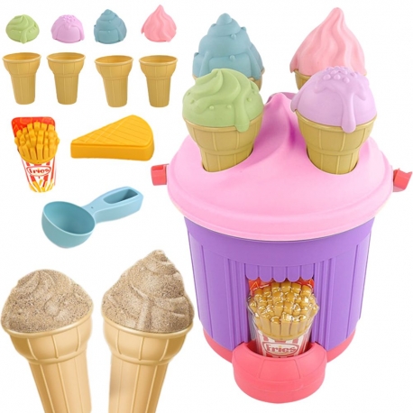 WOOPIE Zestaw do Piaskownicy Lody Foremki Wiaderko z Lodami do piasku
