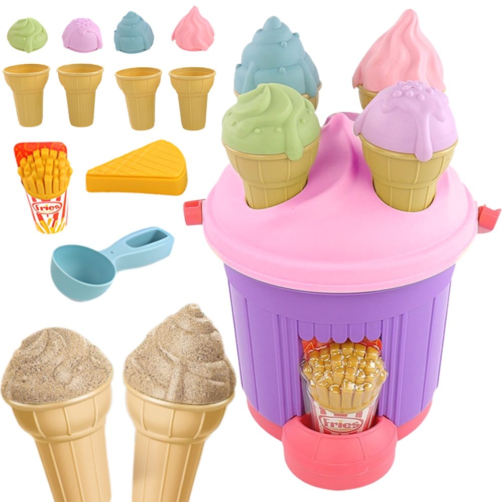 Zestaw do piaskownicy lody foremki wiaderko z lodami do piasku - 4 z 4