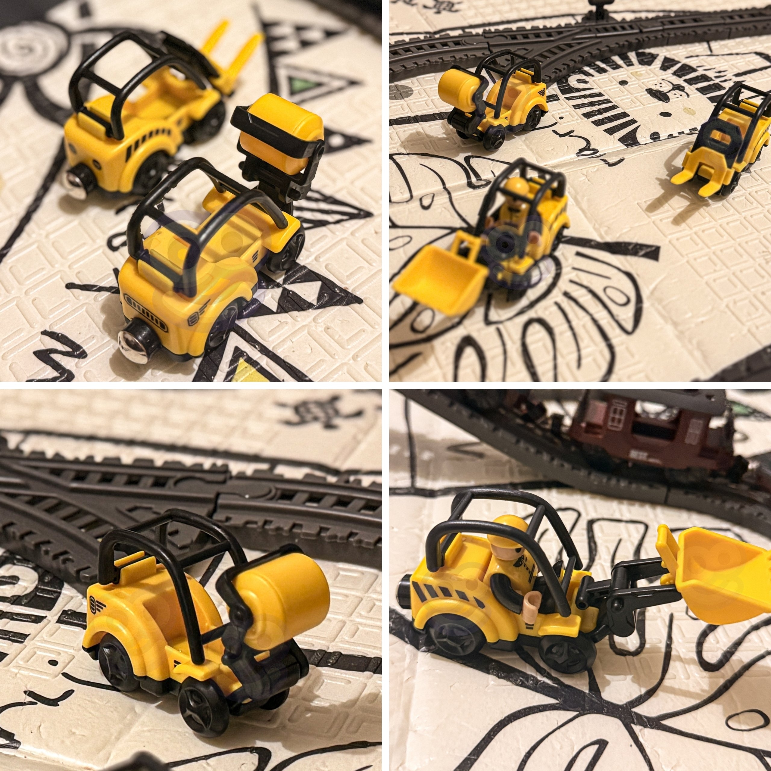 Elektryczna kolejka tor retro ciuchcia lokomotywa + 2 wagony – zestaw 76 el. - 9 z 11