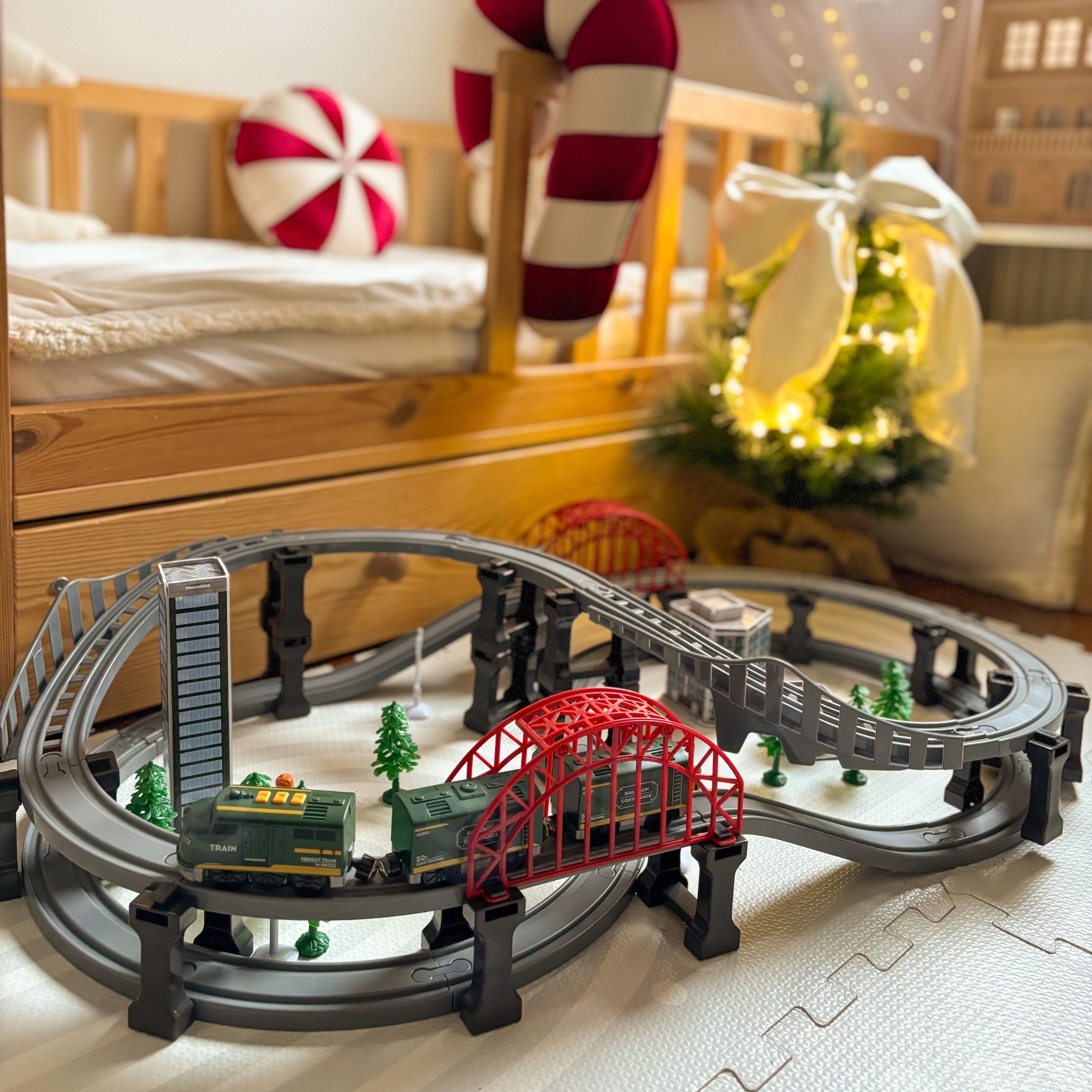 Nowoczesna kolejka elektryczna tor xxl lokomotywa cargo zestaw 115 szt. - 5 z 6