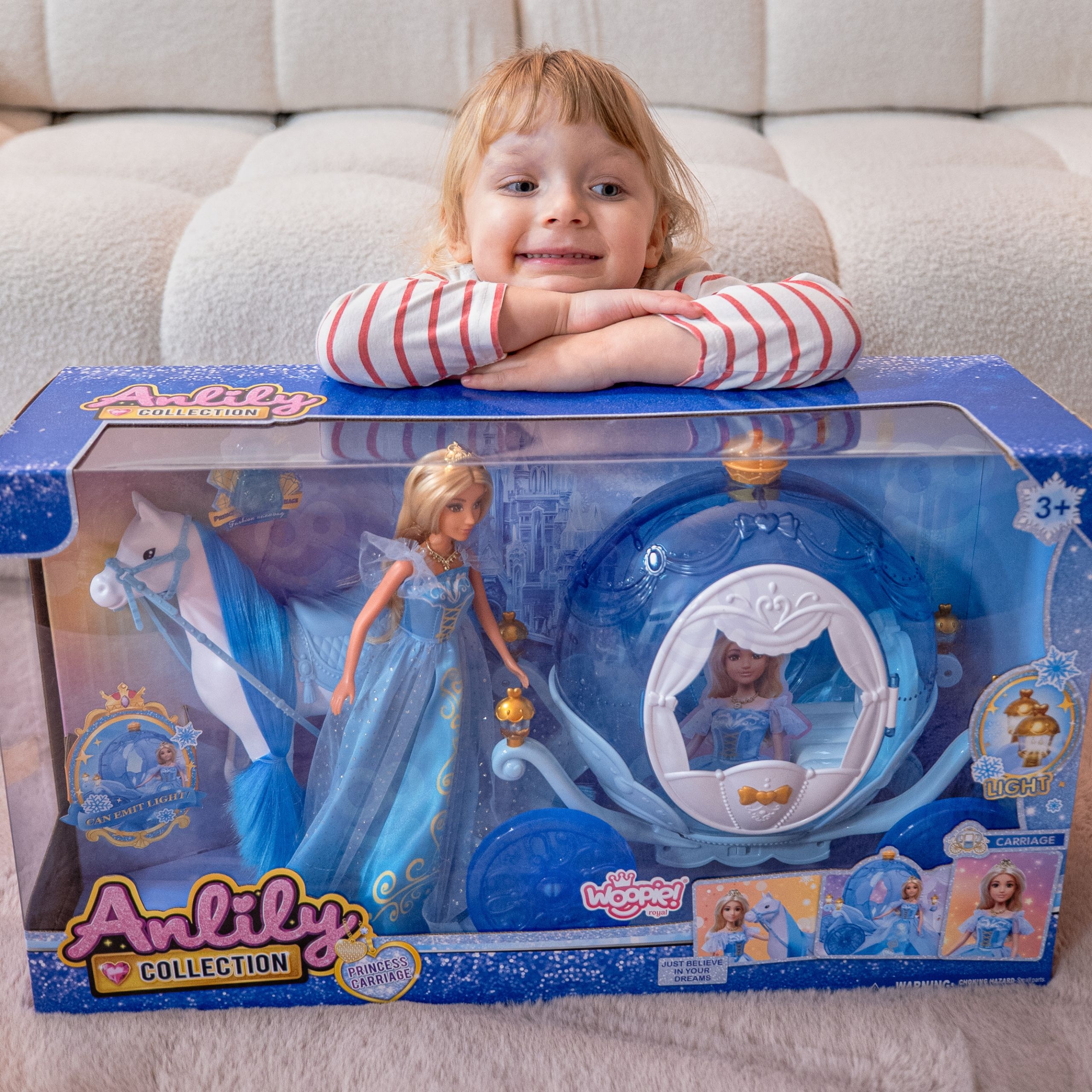 WOOPIE ROYAL Lalka Lodowa Księżniczka Lily i Magiczny Duży Powóz Karoca Akcesoria
