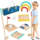 Tooky Toy Drewniany Zestaw do Gry w Golfa dla 2 Osób 13 el.