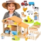 VIGA Drewniany Dom Farmera Zestaw