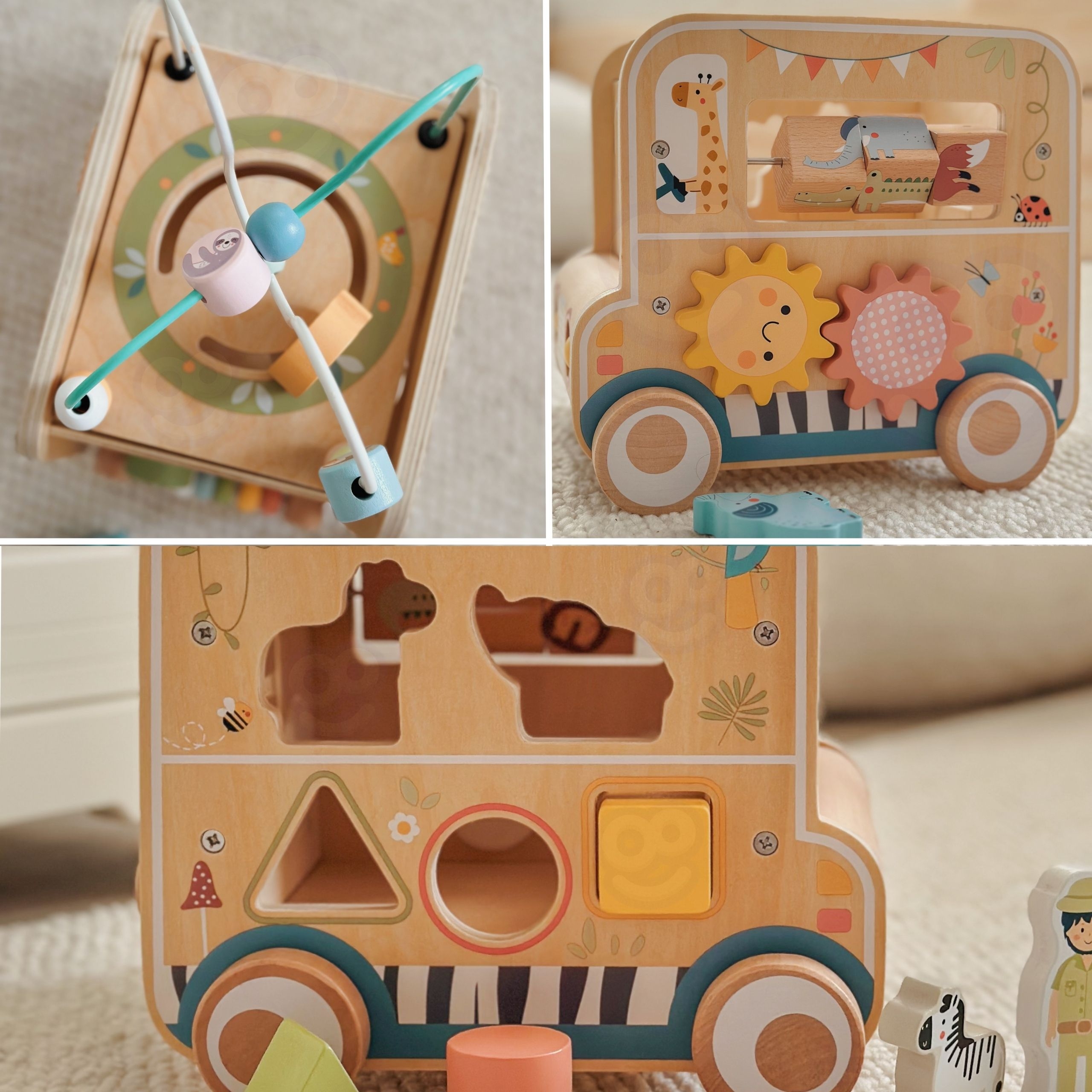 Drewniana kostka aktywności samochód terenowy safari fsc - 14 z 14