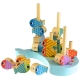 TOOKY TOY Drewniana Gra Wieloryb i Rybki Wielofunkcyjna 4 w 1
