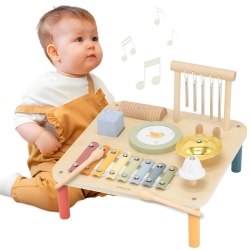 Viga Drewniany Stolik Edukacyjny Muzyczny Sensoryczny 7W1