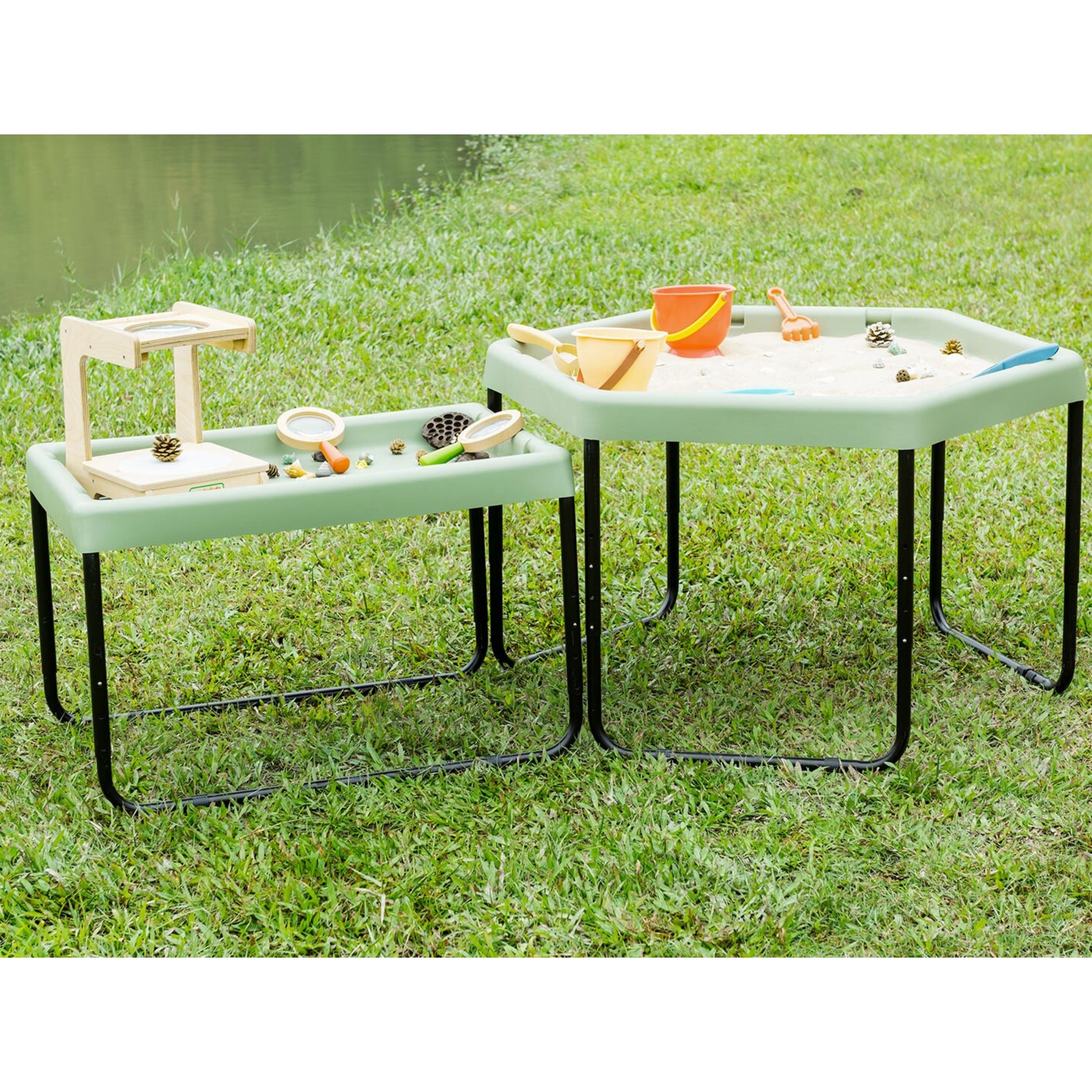 Prostokątny stolik do zabawy piaskiem i wodą regulowana wysokość - 4 z 6