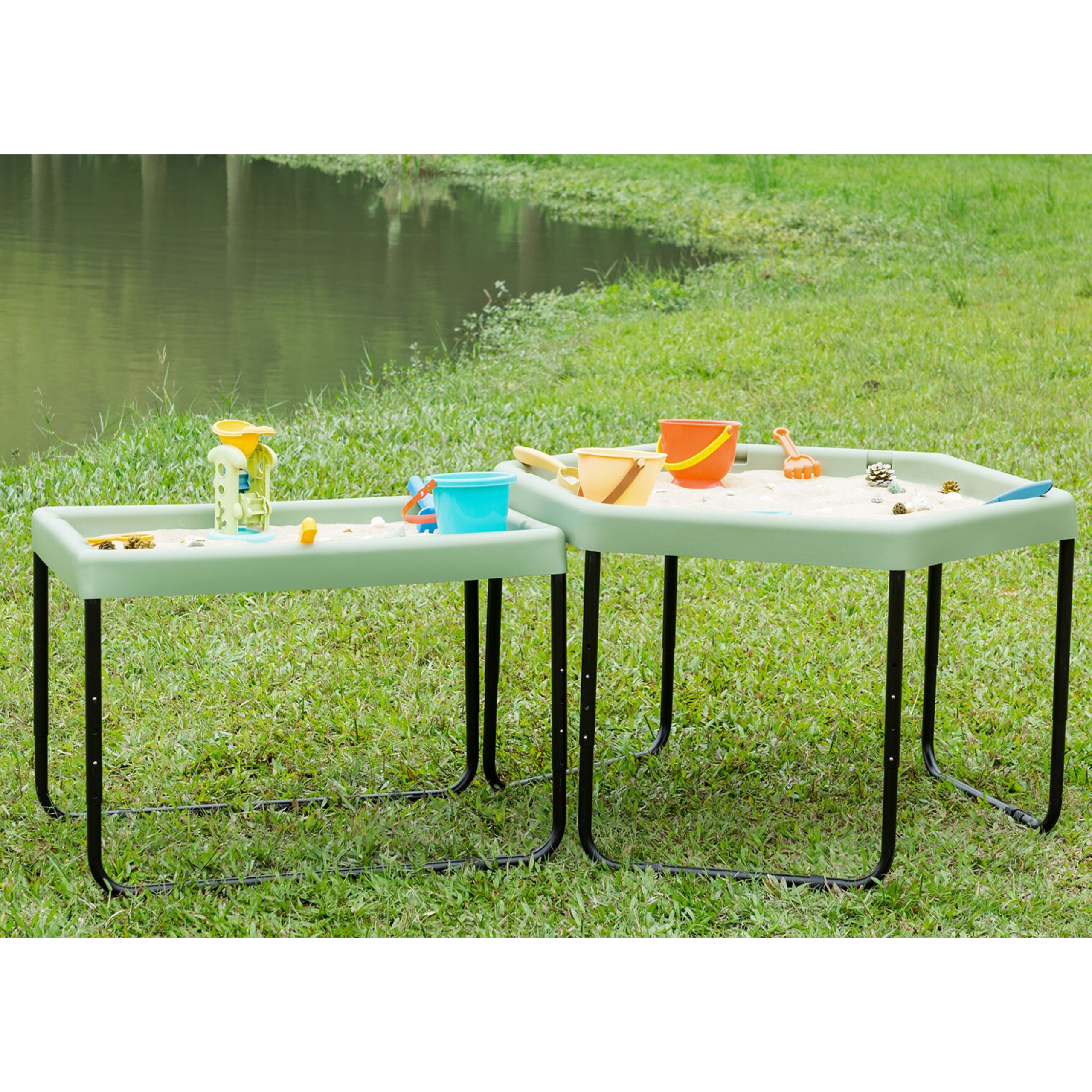 Prostokątny stolik do zabawy piaskiem i wodą regulowana wysokość - 5 z 6
