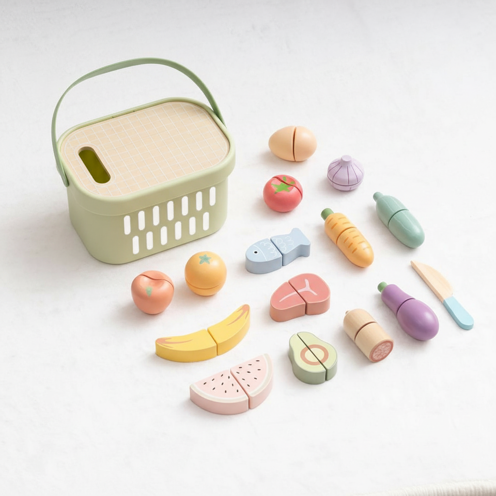 Drewniany zestaw żywność warzywa owoce - 27 z 29