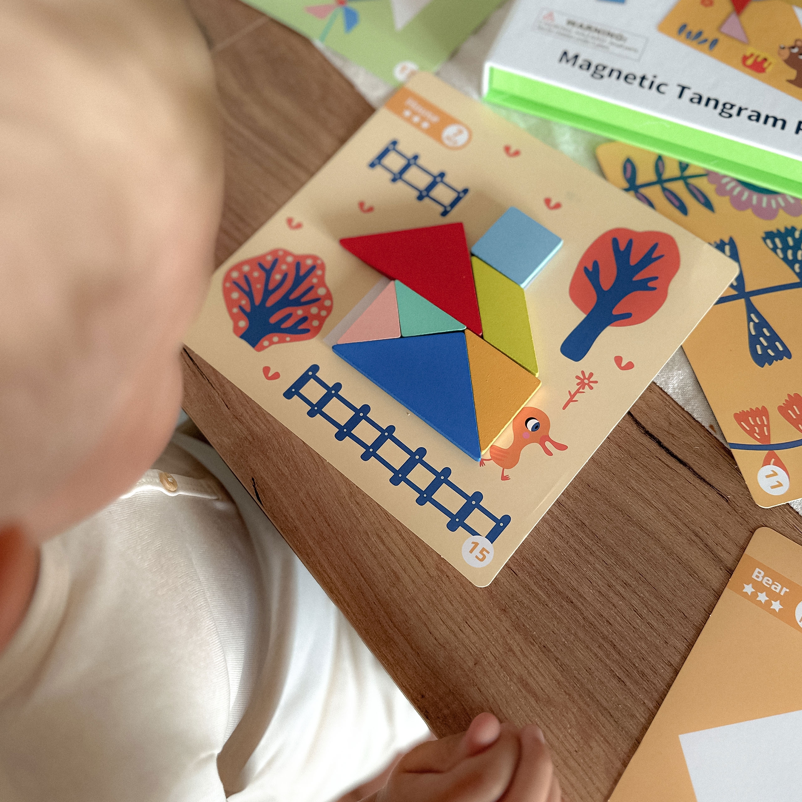 TOOKY TOY Puzzle Tangram Układanka dla Dzieci Nauka Kształtów Figury Kształty 18el.