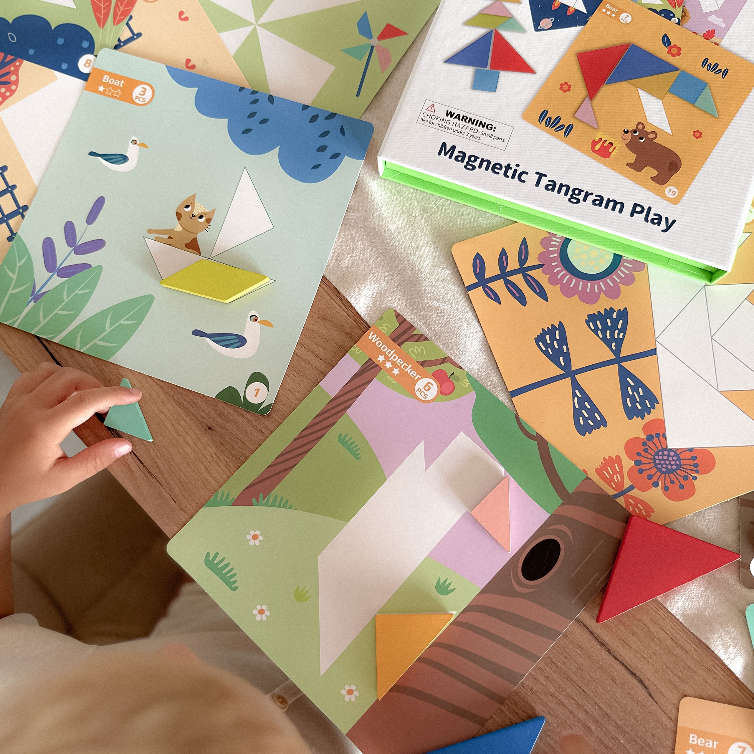 Puzzle tangram układanka dla dzieci nauka kształtów figury kształty 18el. - 27 z 38