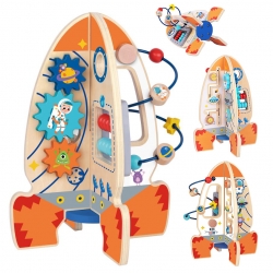 Tooy Toy Duża Drewniana Zabawka Edukacyjna Wielofunkcyjna Rakieta