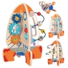 Tooky Toy Duża Drewniana Zabawka Edukacyjna Wielofunkcyjna Rakieta