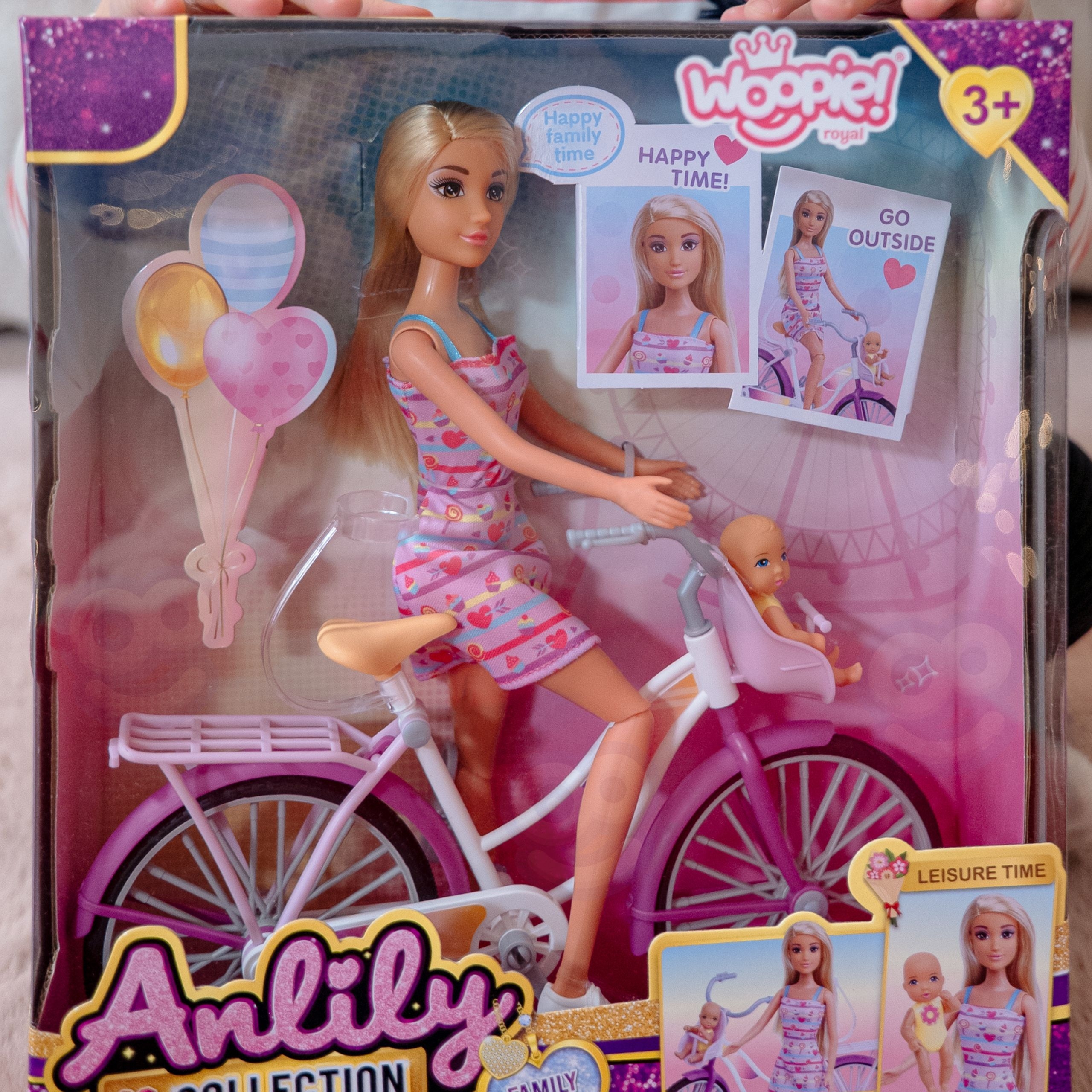 Lalka lily rowerzystka bobas w foteliku rower - 7 z 9