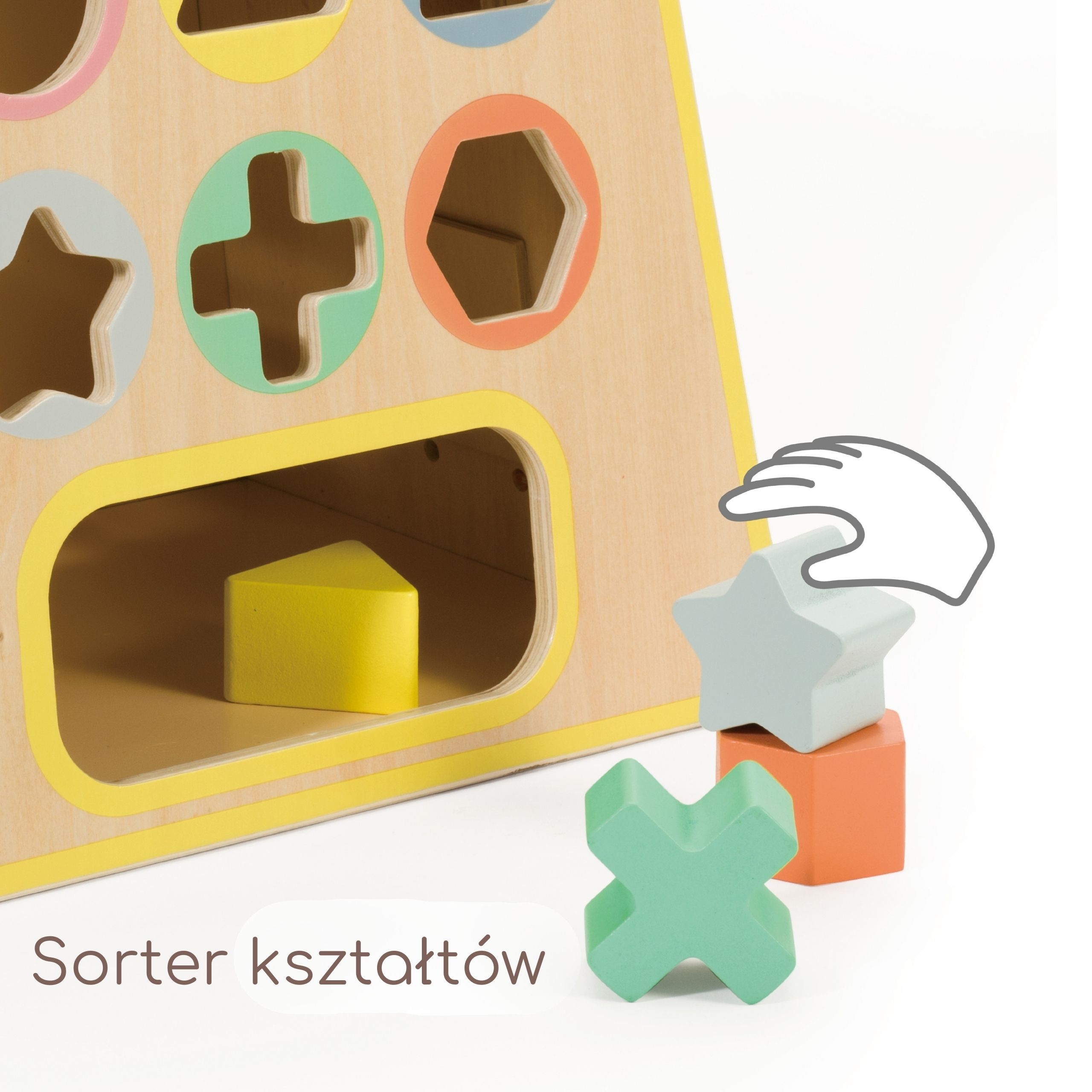 Drewniana kostka edukacyjna sensoryczna 6w1 - 14 z 15