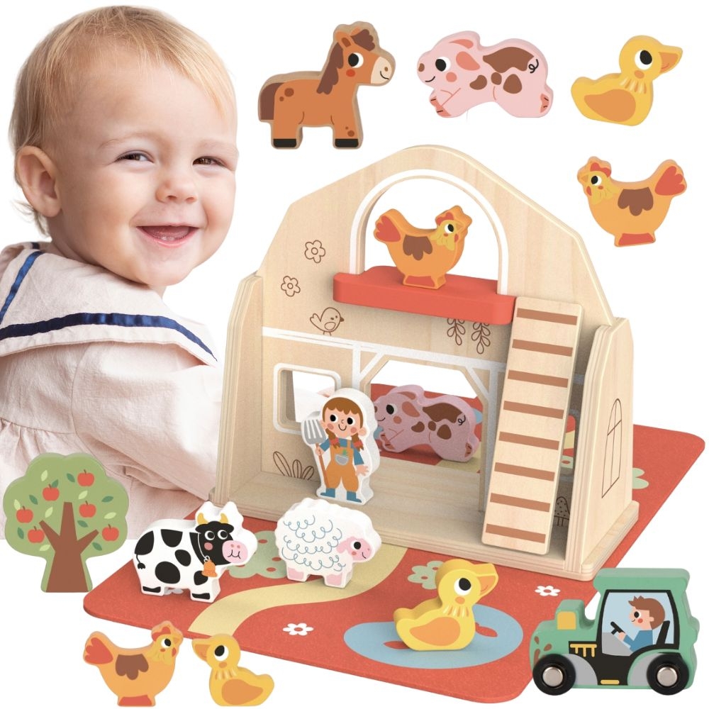 Drewniana składana farma w walizce ze zwierzątkami - 19 z 19