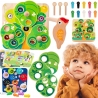 TOOKY TOY Drewniana Gra Zręcznościowa 2w1 Wyciągnij Robaczki dla Dzieci