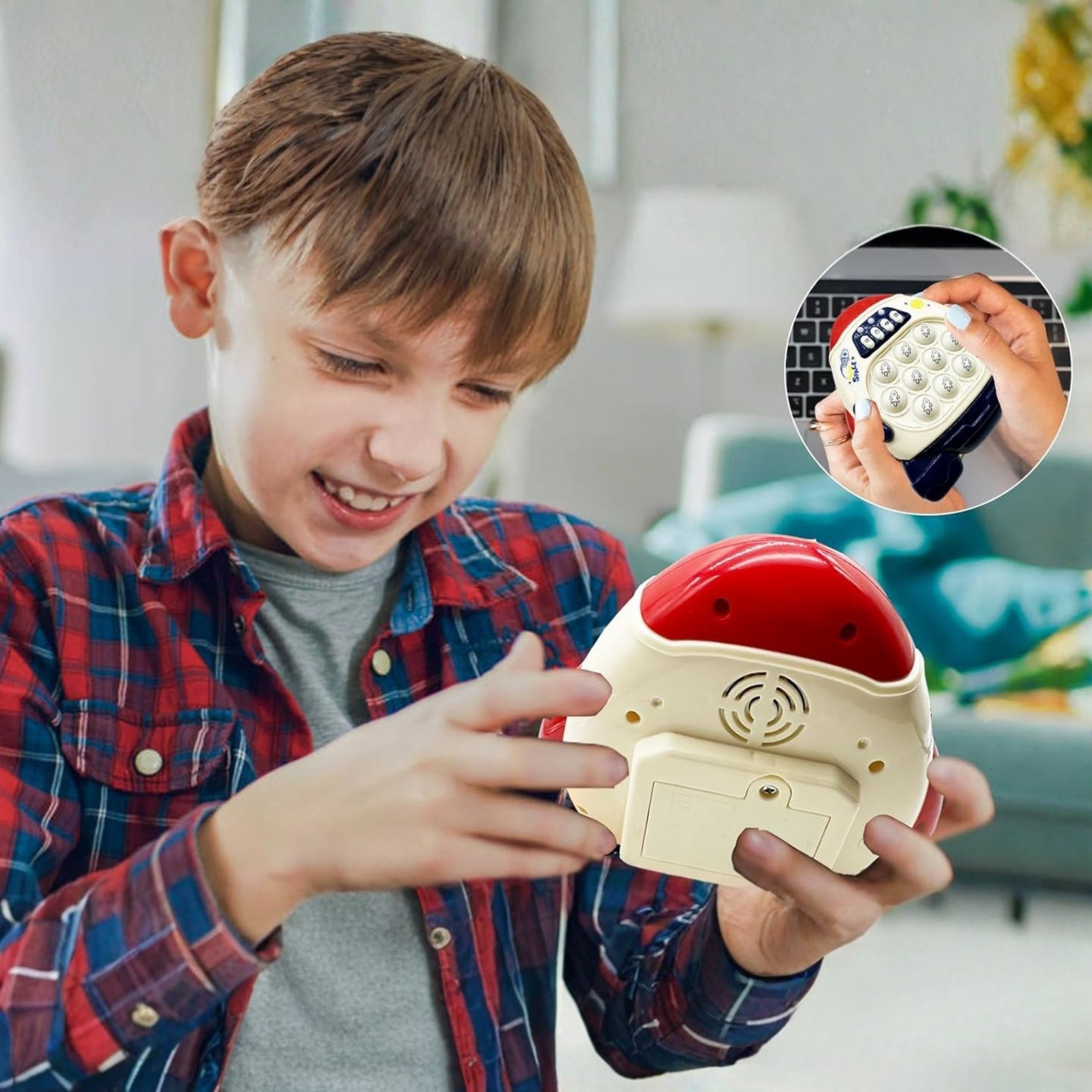 Gra pop it elektroniczna antystresowa zręcznościowa rakieta red - 4 z 6