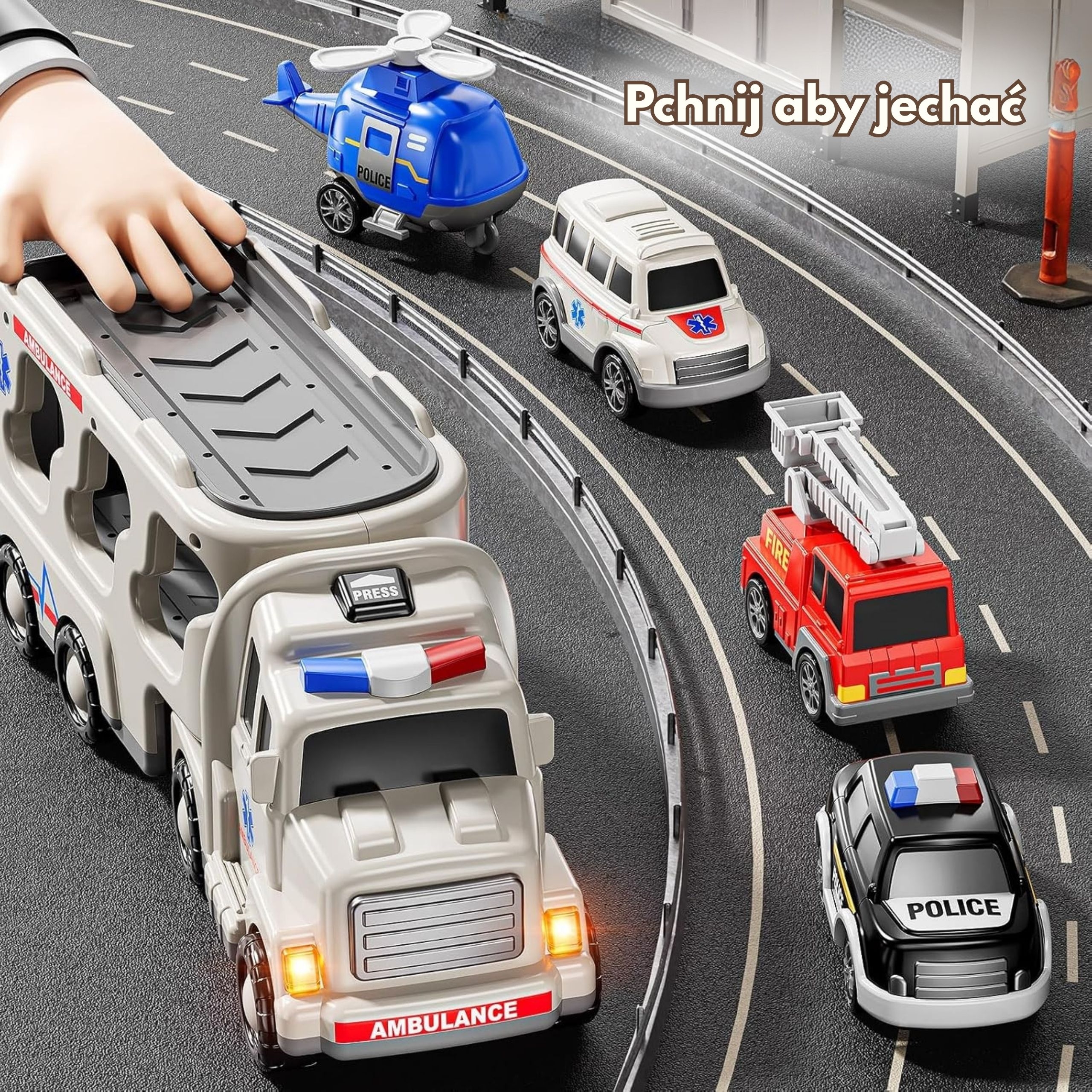 Laweta drogowa zestaw 5 aut - ambulans - 15 z 16