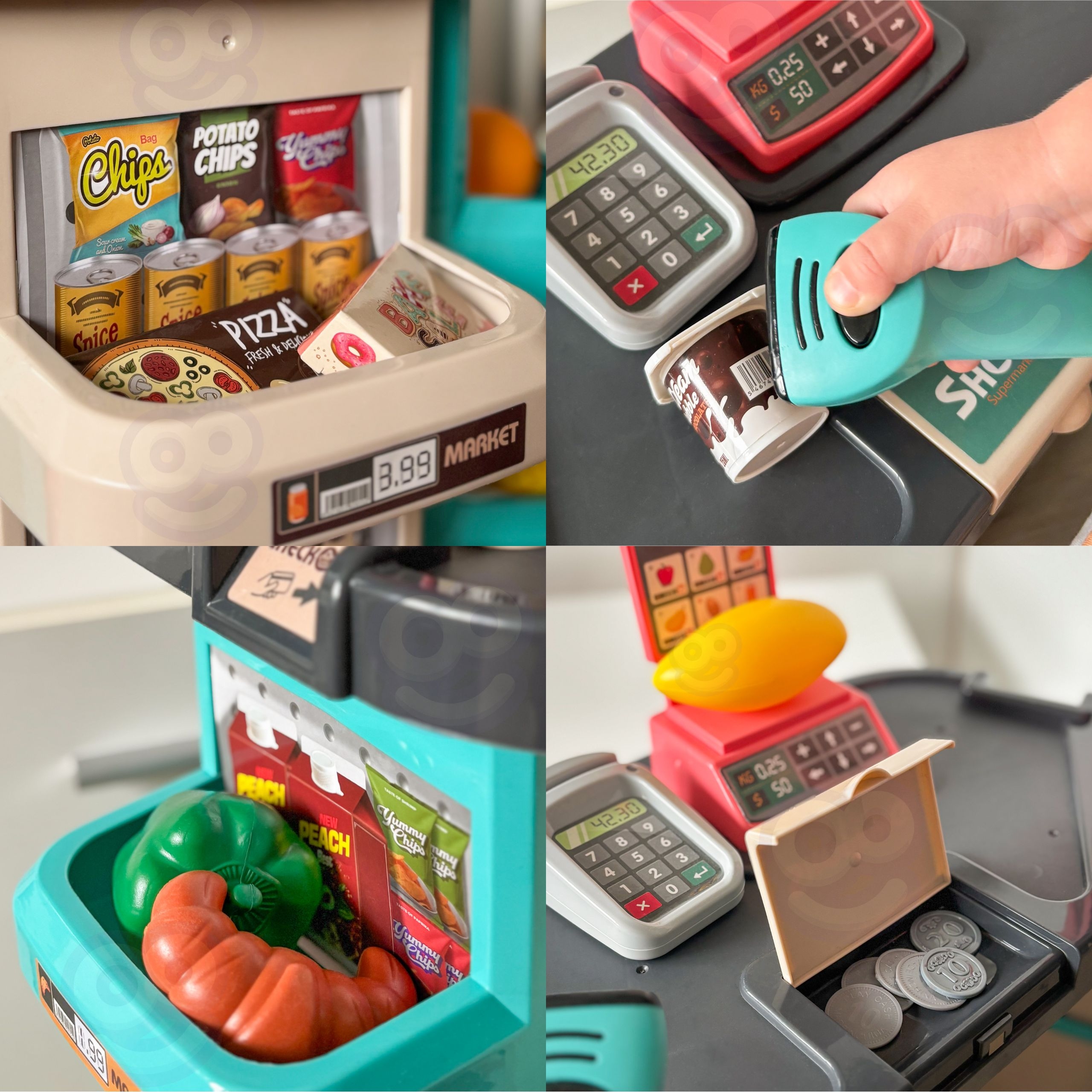 Sklep supermarket i wózek koszyk sklepowy kasa waga skaner 47 akc - 11 z 13