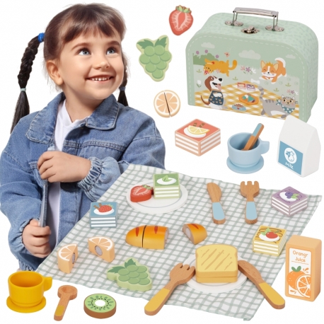 TOOKY TOY Zestaw Piknikowy Owoce do Krojenia Zestaw Śniadaniow
