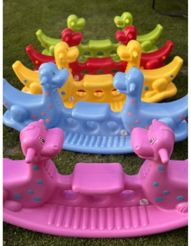 WOOPIE Bujak Wieloosobowy Dino Huśtawka Równoważna Niebieska