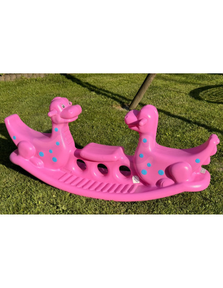WOOPIE Bujak Wieloosobowy Dino Huśtawka Równoważna Różowa