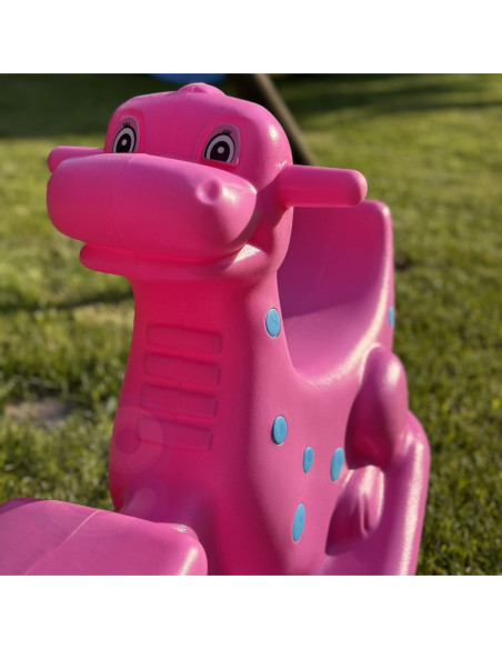 WOOPIE Bujak Wieloosobowy Dino Huśtawka Równoważna Różowa