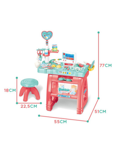 WOOPIE Gabinet Małego Lekarza Doktora Światło Dźwięk + 22 akc