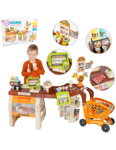 WOOPIE Sklep Supermarket Wózek Kasa Ruchome Elementy + 65 akc.