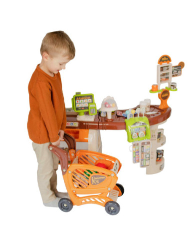 WOOPIE Sklep Supermarket Wózek Kasa Ruchome Elementy + 65 akc.