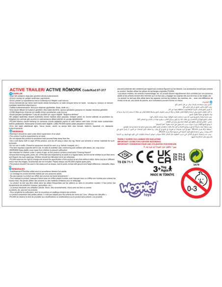 WOOPIE Przyczepka ACTIVE TARILER Czerwona 35 kg