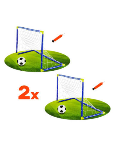 Zestaw dwóch bramek piłkarskich z piłką i pompką Football Sport Woopie