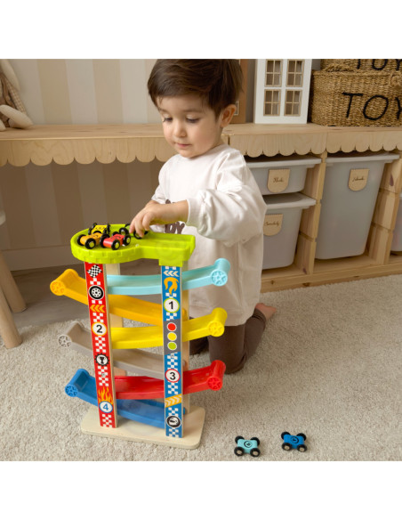 TOOKY TOY Kolorowa  Zjeżdżalnia Tor Dla Samochodów