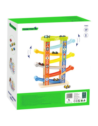 TOOKY TOY Kolorowa  Zjeżdżalnia Tor Dla Samochodów