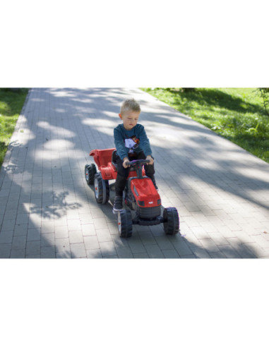 WOOPIE Traktor MAX na pedały z przyczepą czerwony