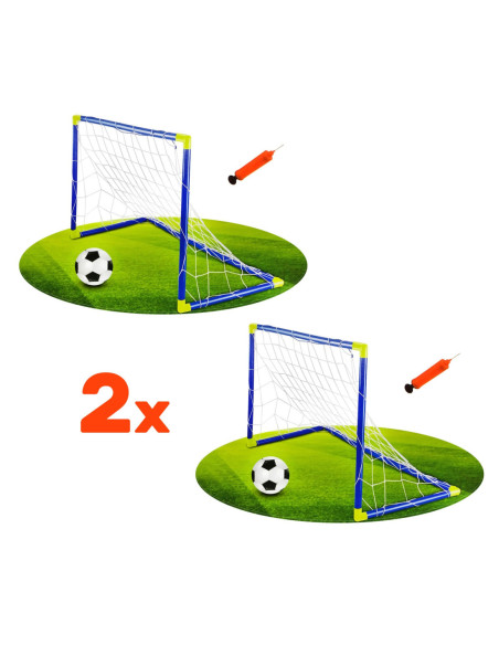 Zestaw dwóch bramek piłkarskich z piłką i pompką Football Sport Woopie