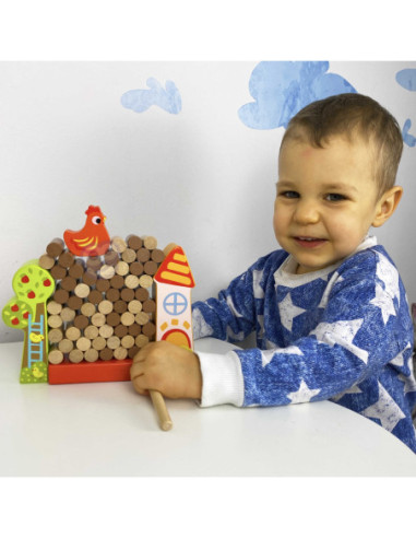 TOOKY TOY Gra Jenga Drewniana Farma