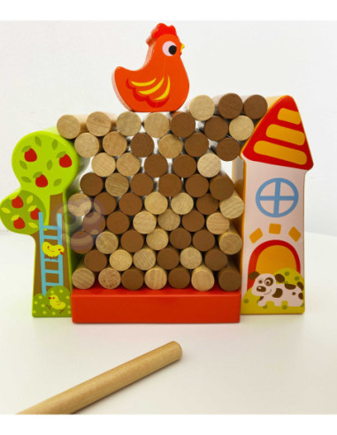 TOOKY TOY Gra Jenga Drewniana Farma