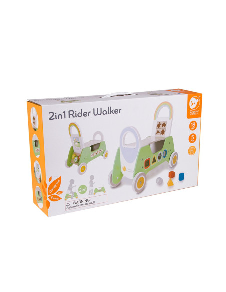 Drewniany Jeździk Pchacz Rider 2 w 1 Classic World