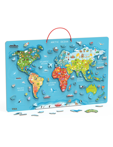 Viga 2w1 Tablica Edukacyjna z Magnetyczną Mapą Świata